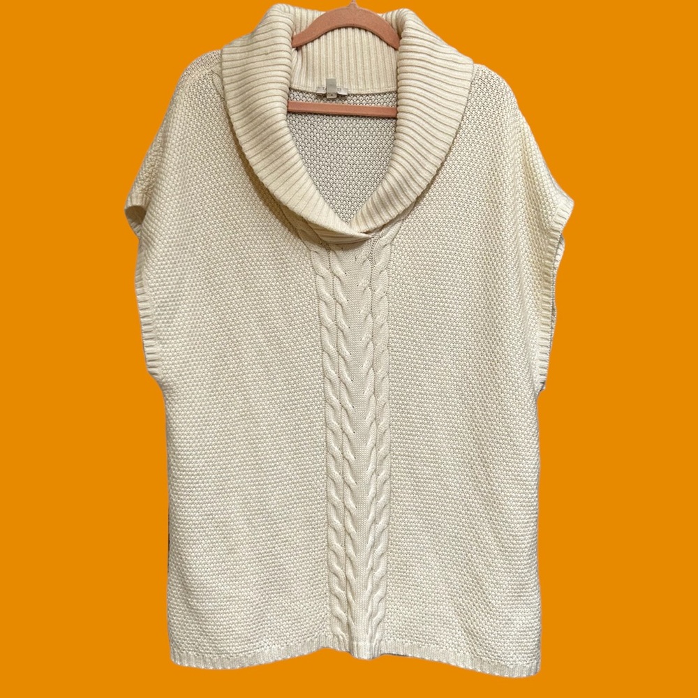 Talbots cable knit short sleeved sweater Size L